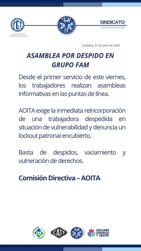 Paro de colectivos de Aoita.