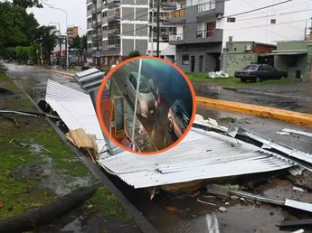 Impactante video: un policía mató a un ladrón en medio del fuerte temporal en La Matanza