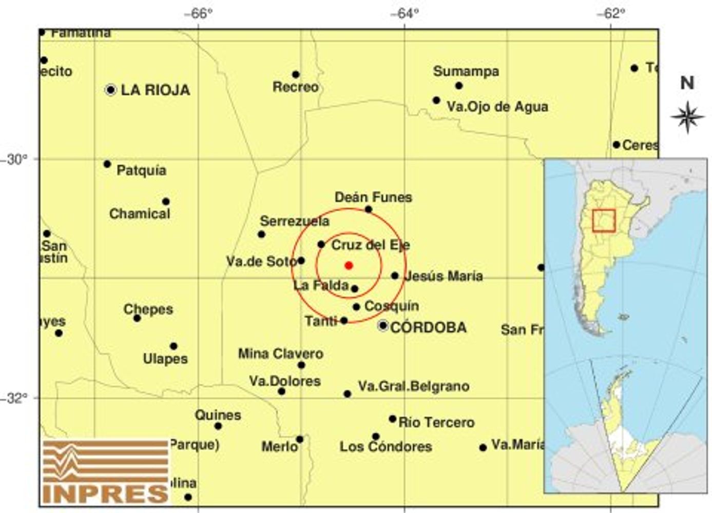 Sismo en Córdoba este viernes 31 de julio.
