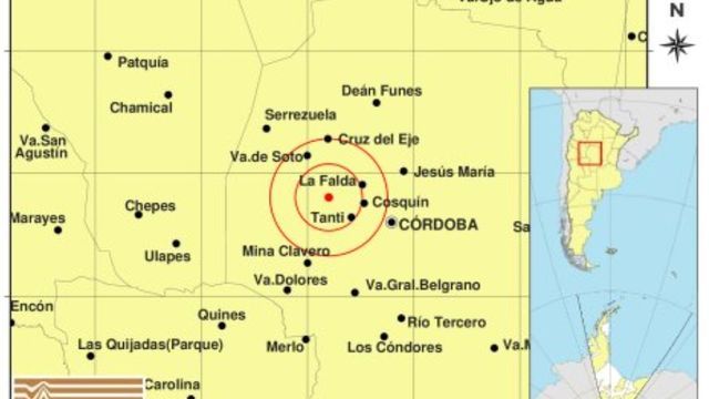 Dos sismos de magnitud 2,5 se registraron cerca del Valle de Punilla