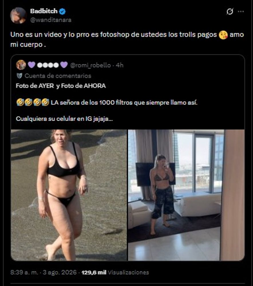 El mensaje de Wanda Nara tras las fotos filtradas