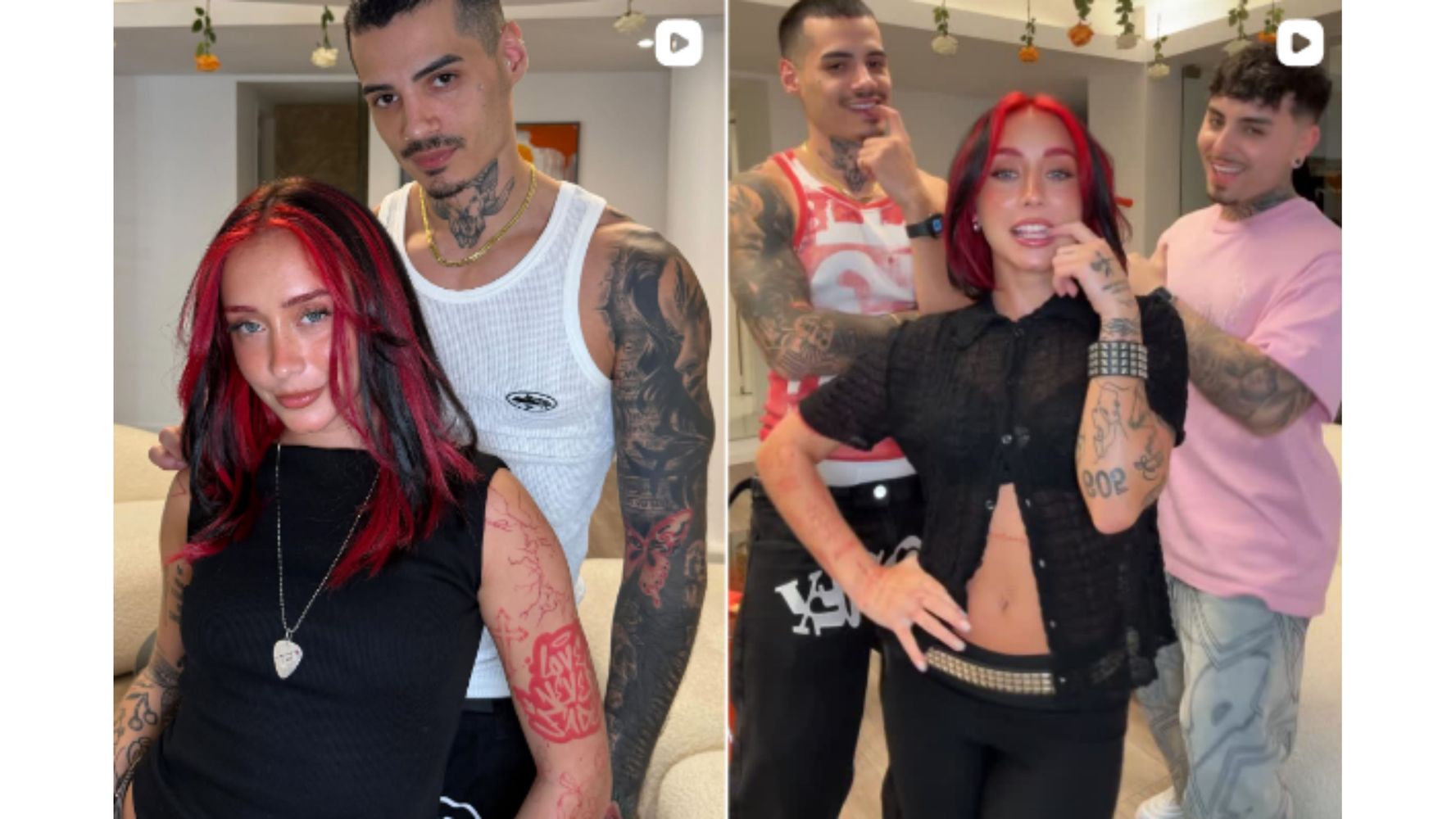 Tuli con su peluquero Alejo, y su ex, Valentín.