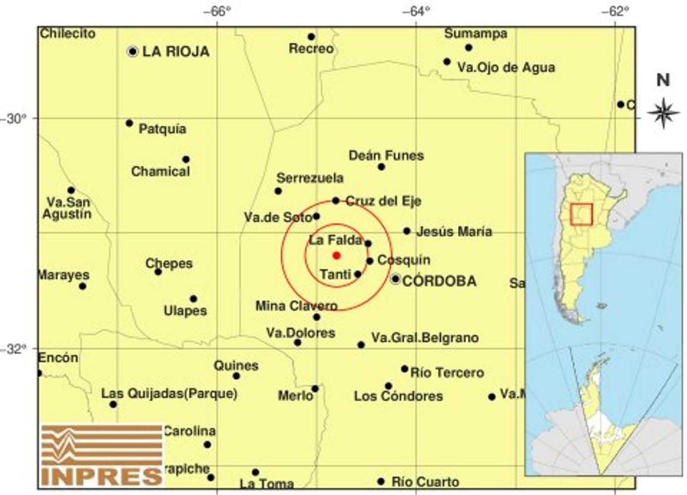 Temblores en Córdoba el lunes 3 de agosto.