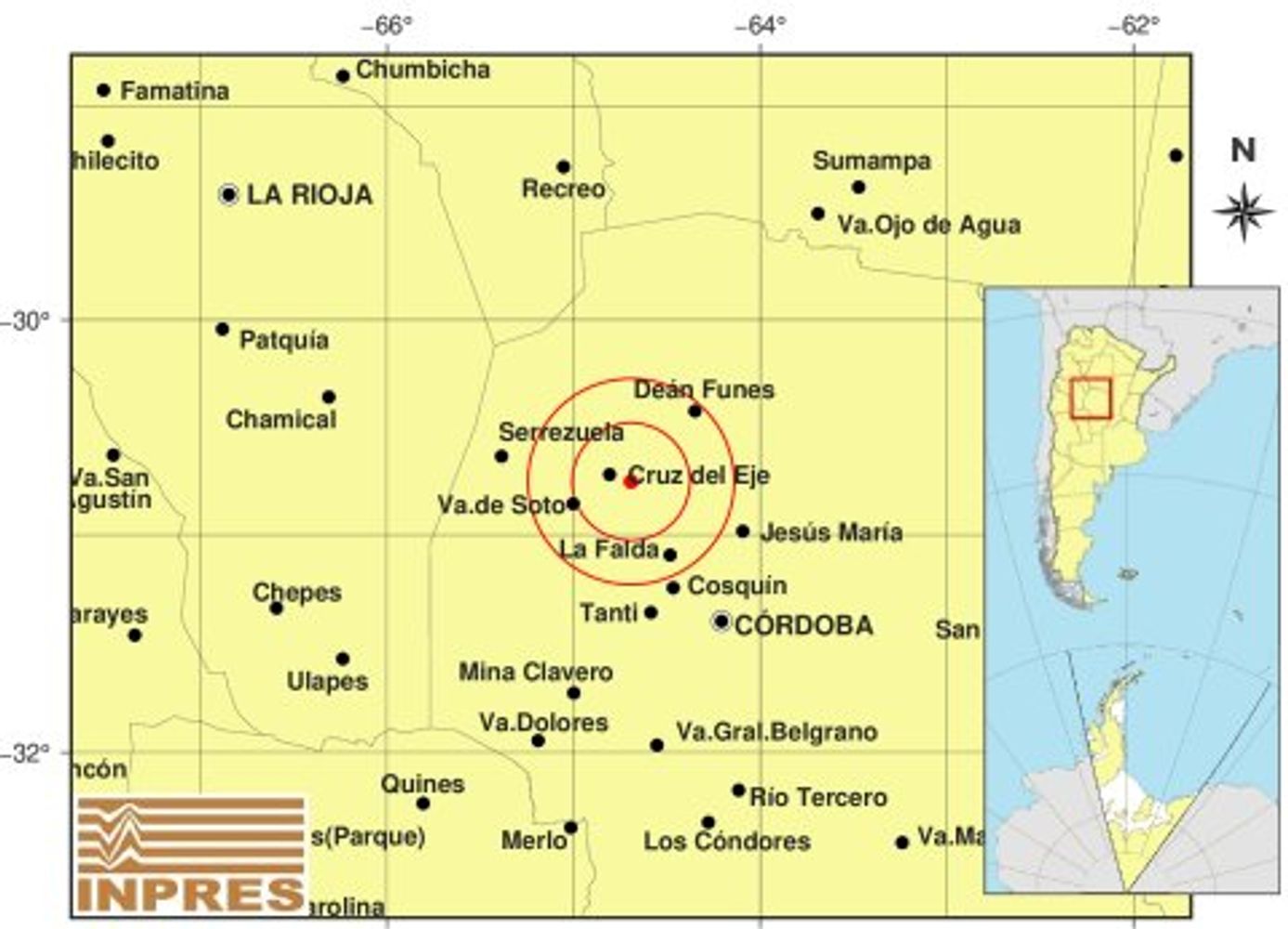 Temblores en Córdoba el lunes 3 de agosto.
