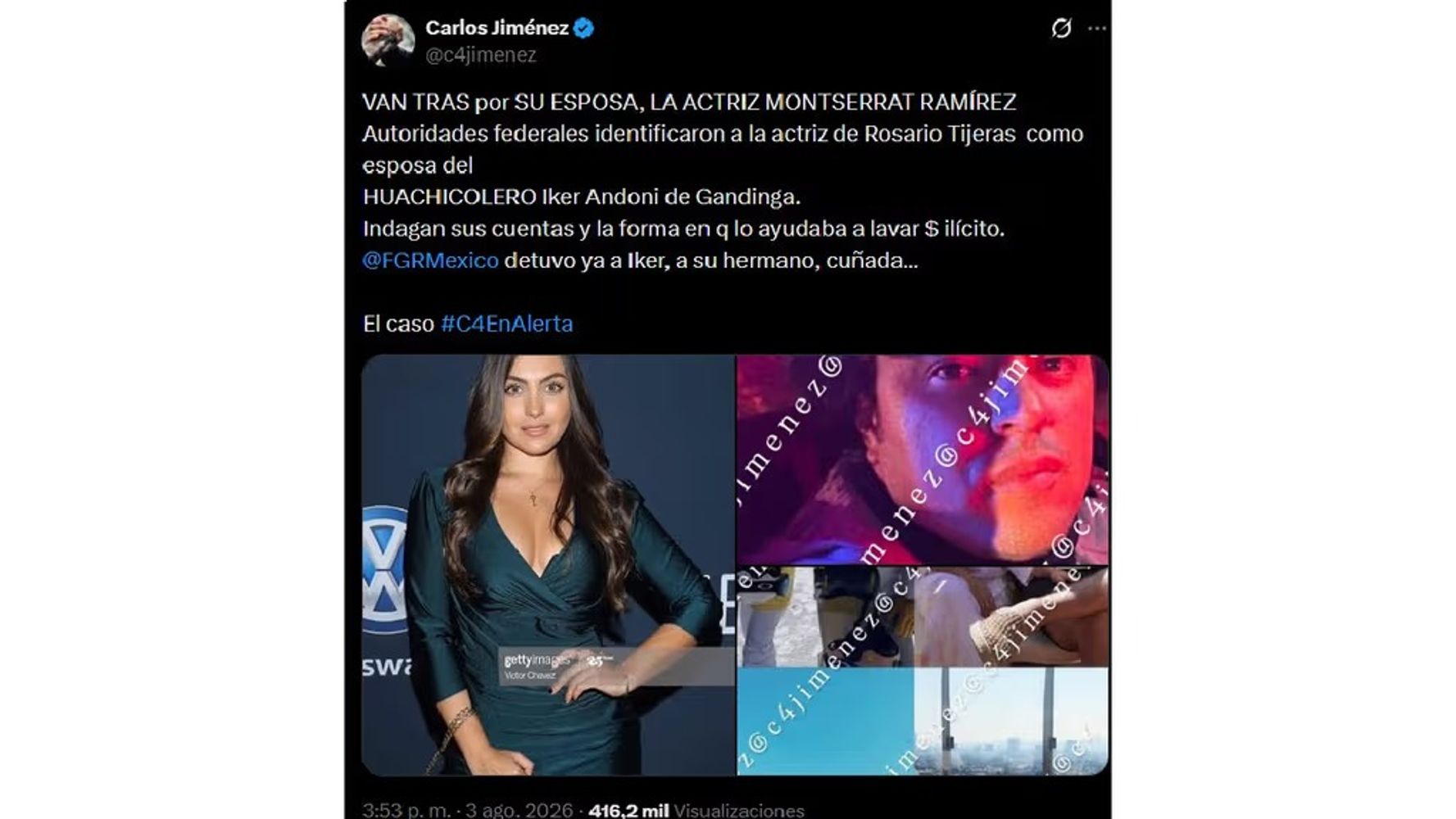 Carlos Jiménez sobre los hechos que respectan a Montserrat Ramírez.