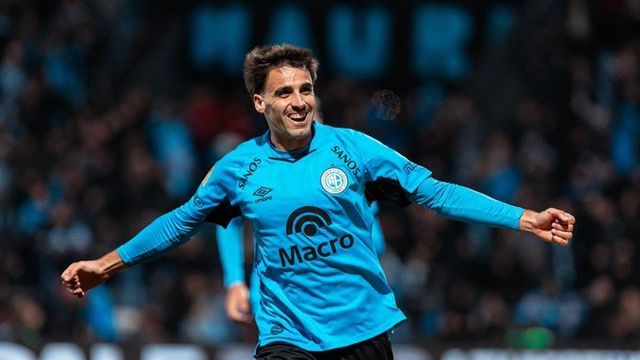 Francisco González Metilli festeja su gol contra Rosario Central. ¿Fue el último en Belgrano?