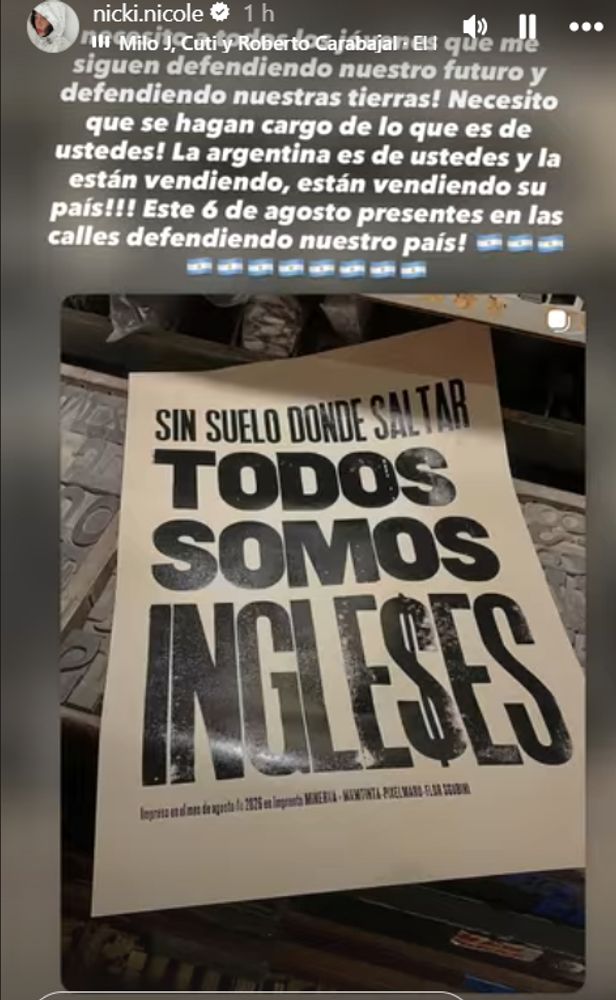 El mensaje de Nicki Nicole
