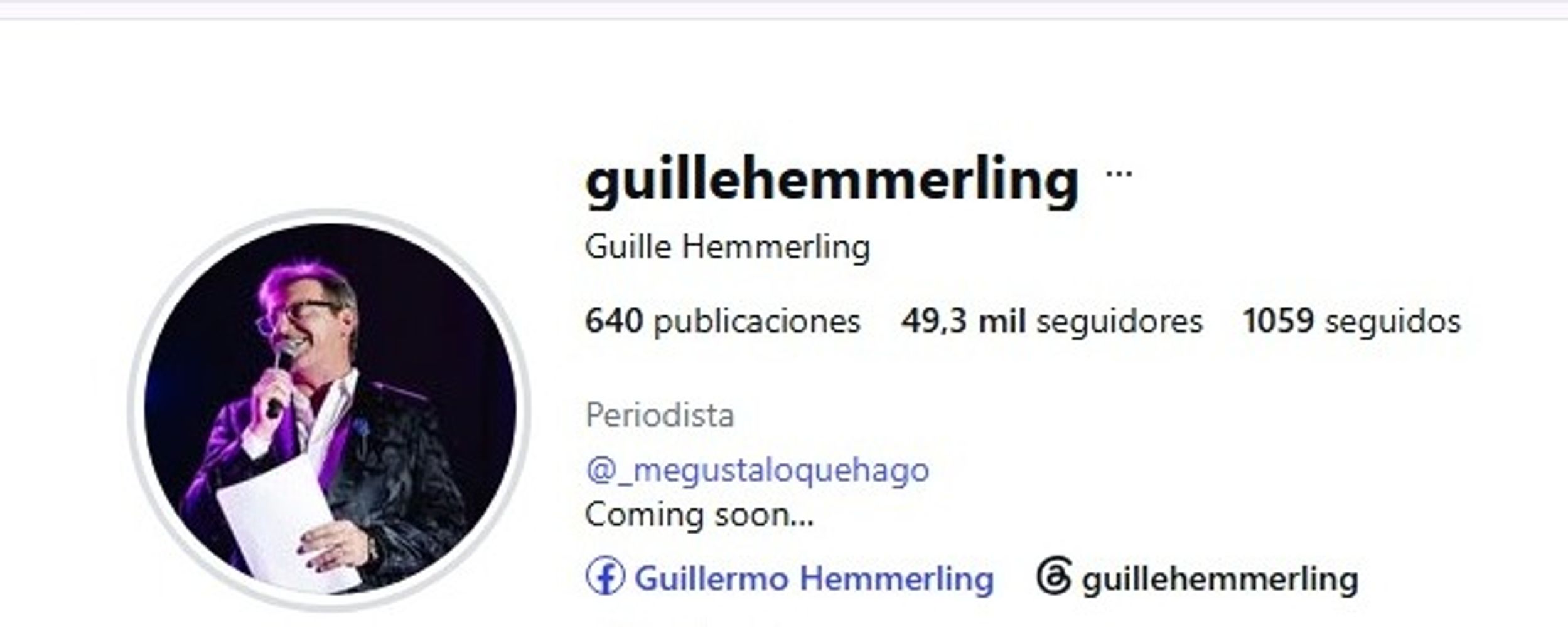 El “Coming soon...” de Guillermo Hemmerling.