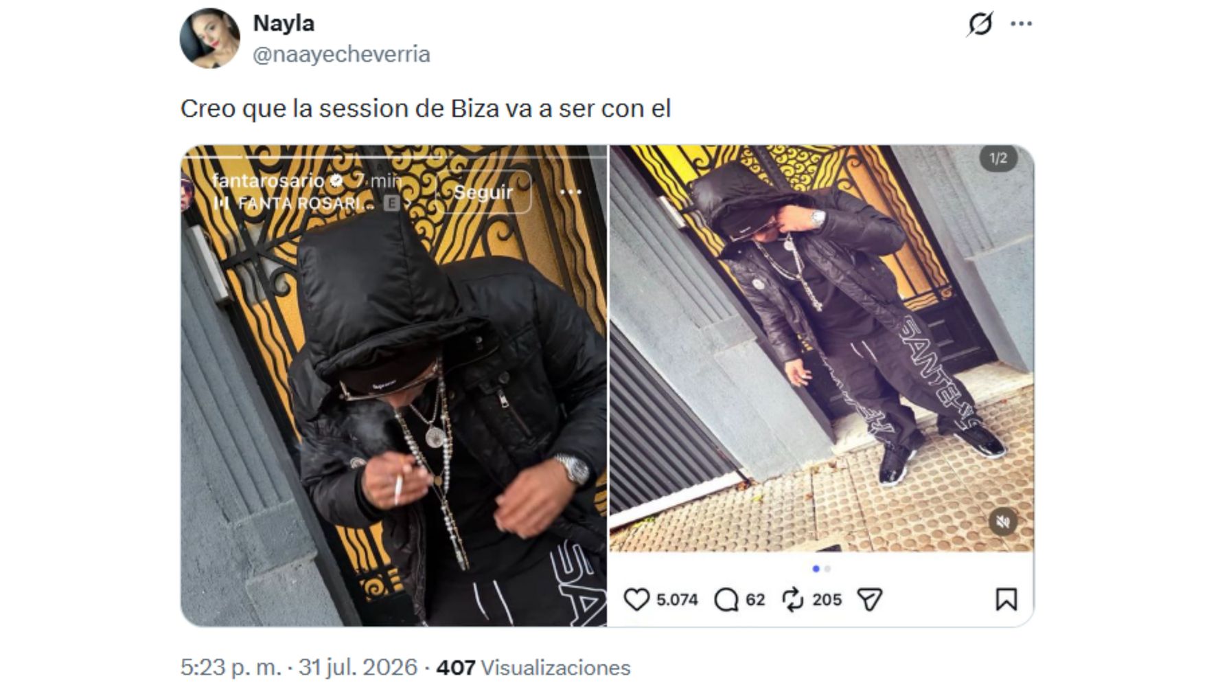 El artista que estaría preparando su session con el productor argentino.