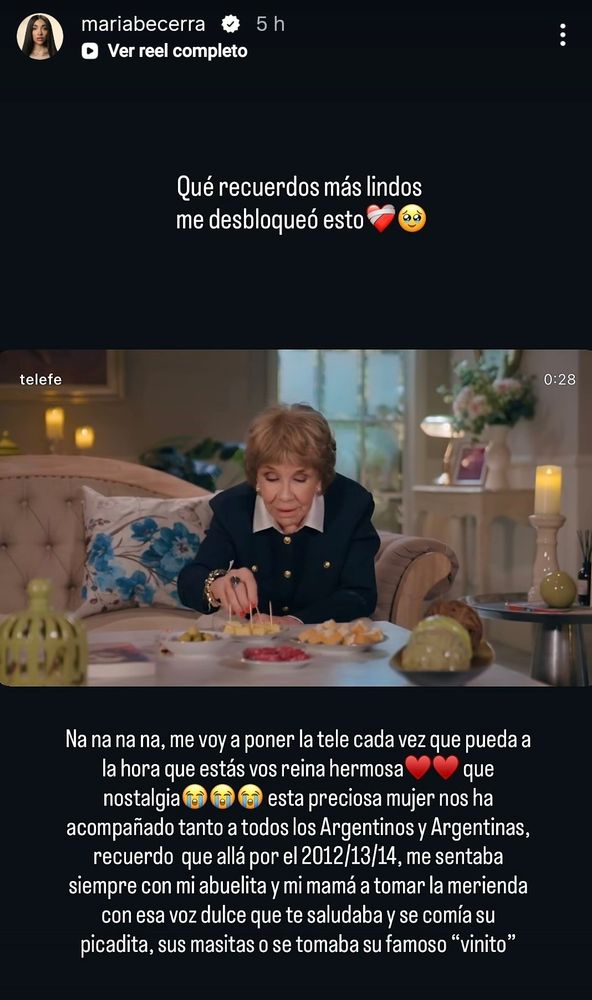 La historia que subió María Becerra.