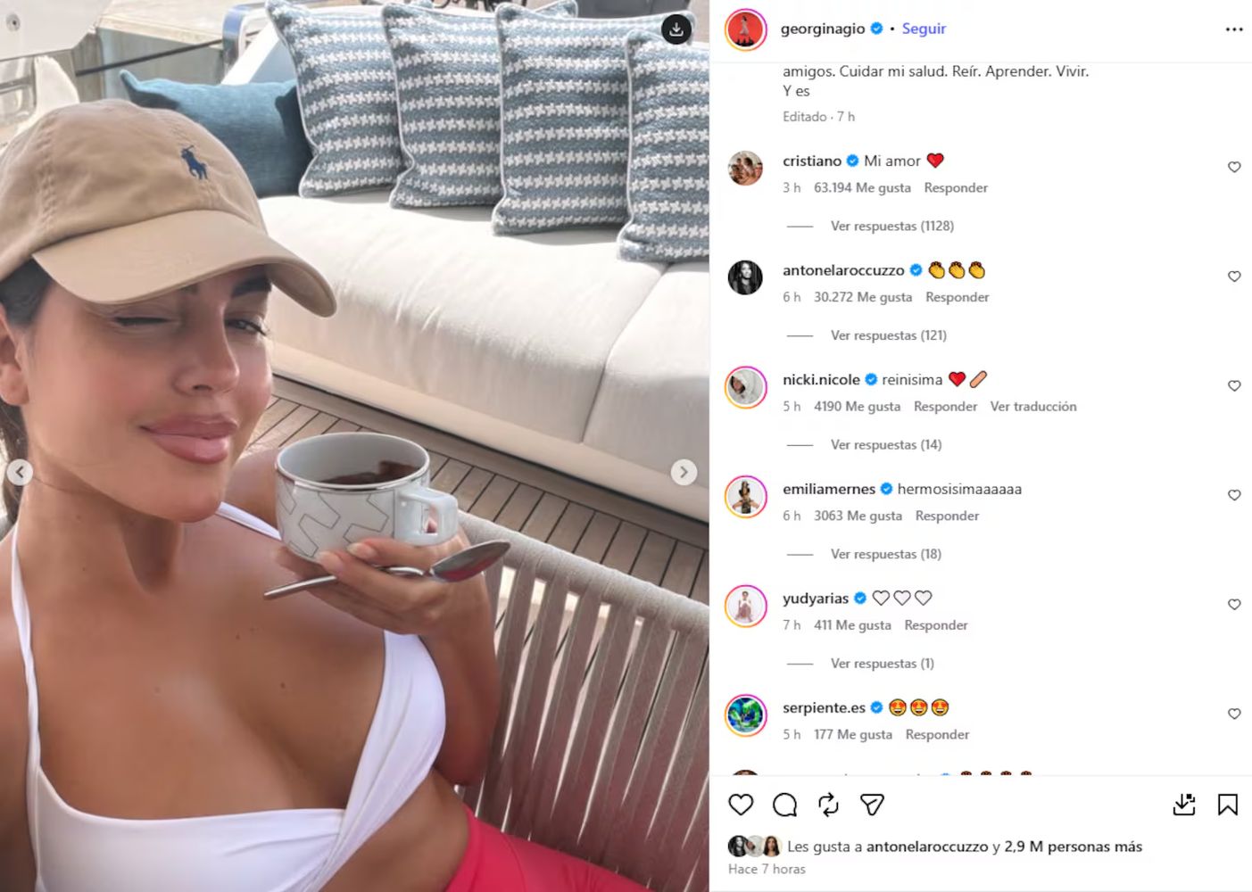 El posteo de Georgina Rodríguez que Antonela Roccuzzo decidió respaldar