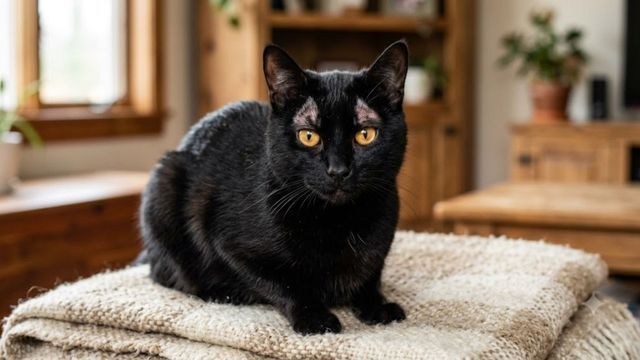 La curiosa razón por la que los gatos negros están "pelados" entre los ojos y las orejas