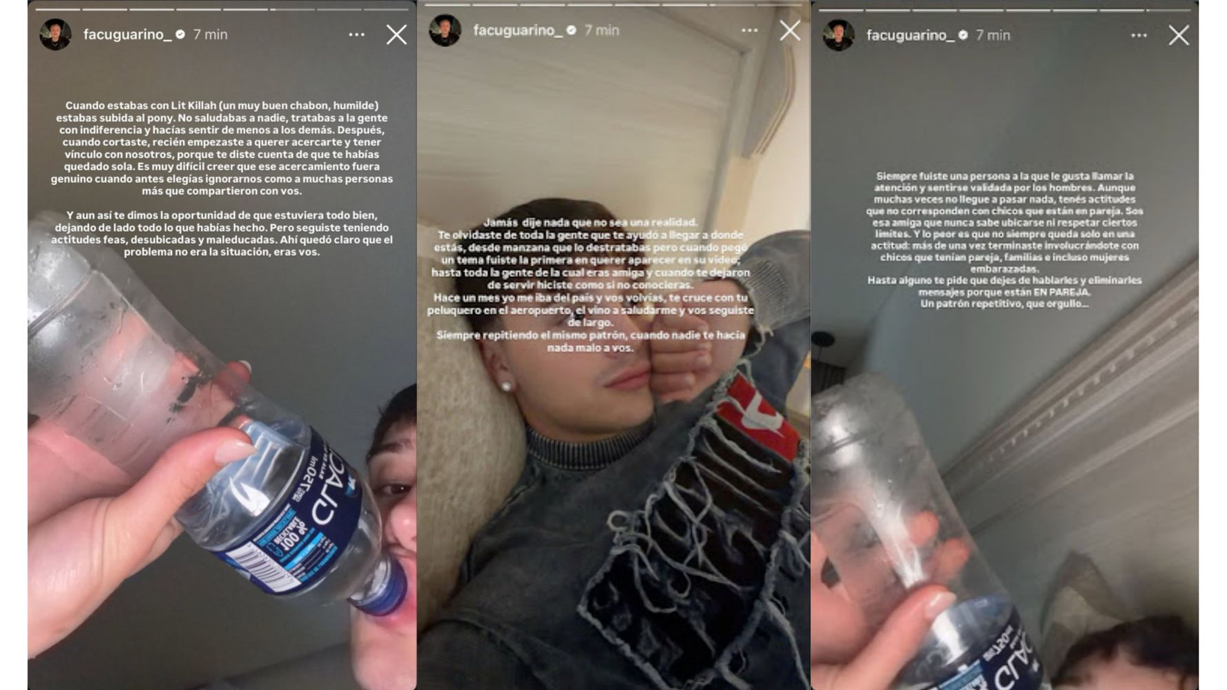 Facundo Guarino, amigo de La Joaqui, apuntó contra Tuli.