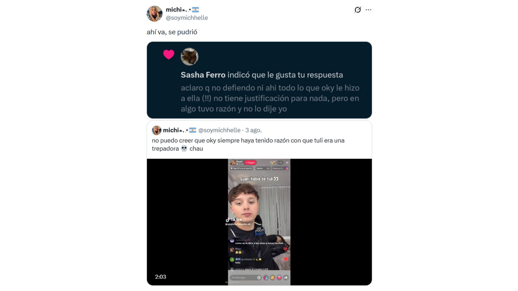 El "me gusta" que inició la polémica.