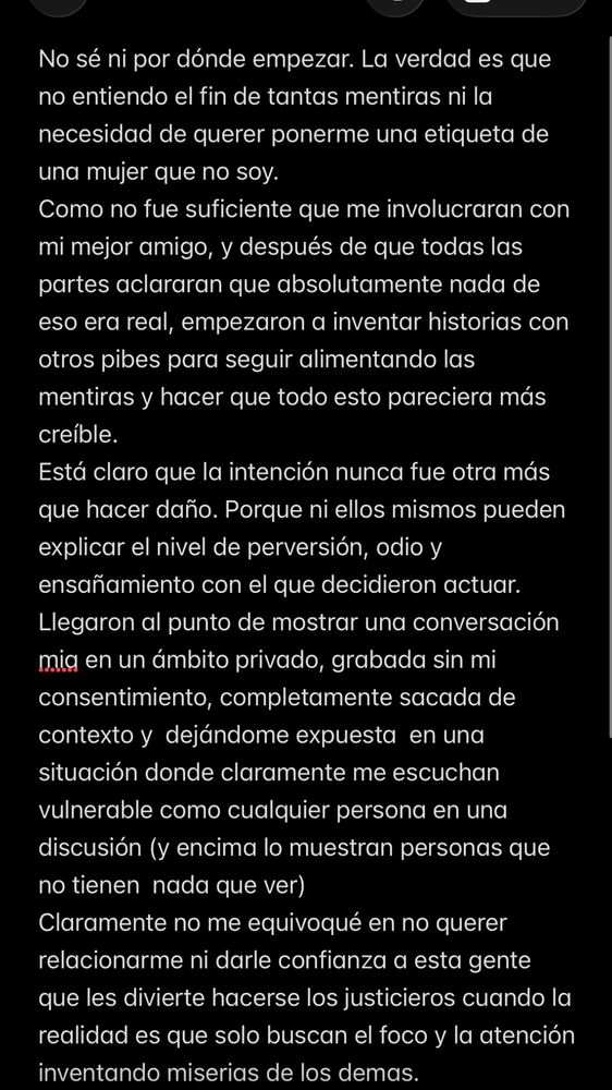 El descargo de Tuli Acosta