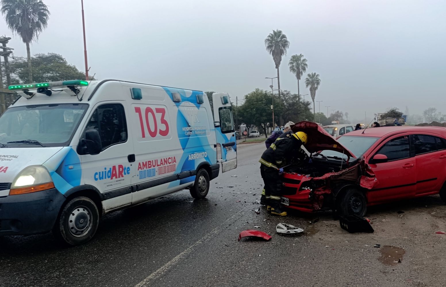 Heridos de variada consideración en un accidente múltiple en ruta 19 en Arroyito