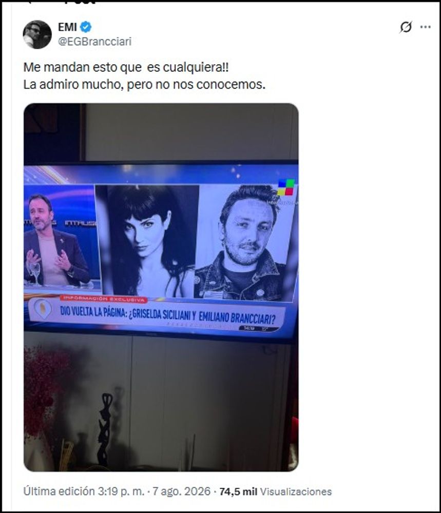 Emiliano Brancciari también desmiente el romance
