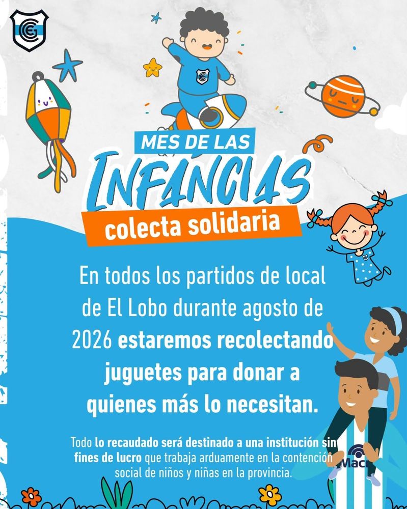 En el Mes de las Infancias, el "Lobo" jujeño recibirá juguetes en todos sus partidos como local durante agosto para donar a una organización sin fines de lucro dedicada a la contención social de niños y niñas de la provincia.