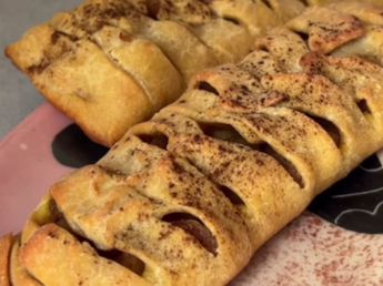 Trenza de manzana y crema pastelera: la receta saludable sin azúcar para la merienda