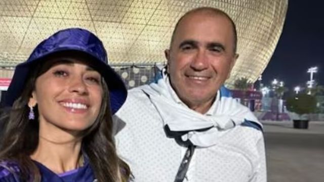 Antonela Roccuzzo junto a su padre José