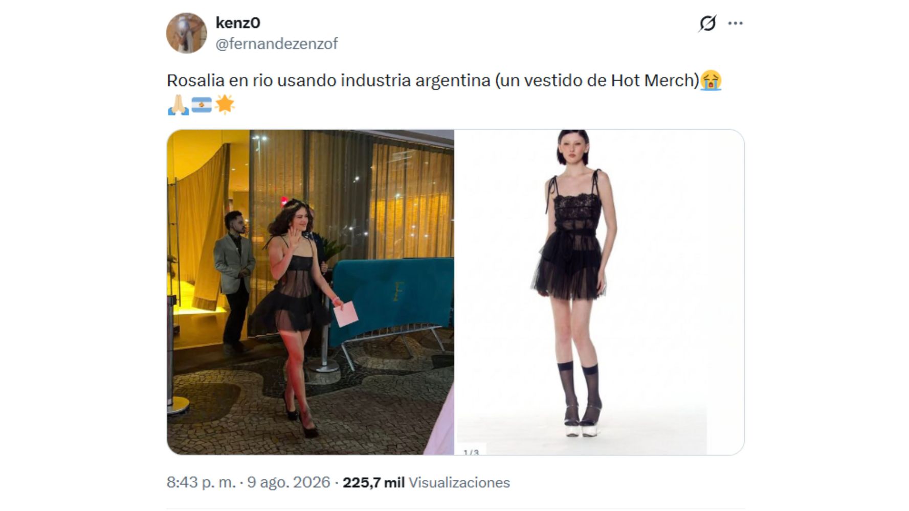 El look se viralizó en redes.