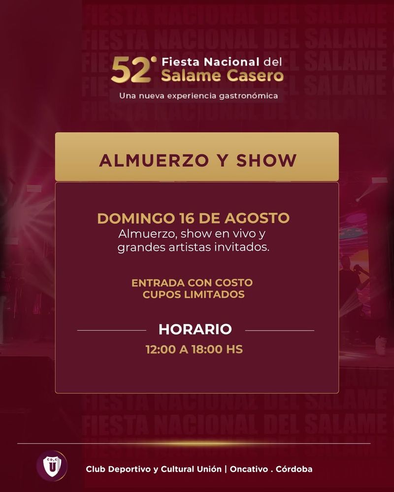 Fiesta Nacional Del Salame Casero Oncativo