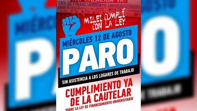 Universidades de Misiones van al paro este miércoles y reclaman el cumplimiento de la Ley de Financiamiento Universitario.