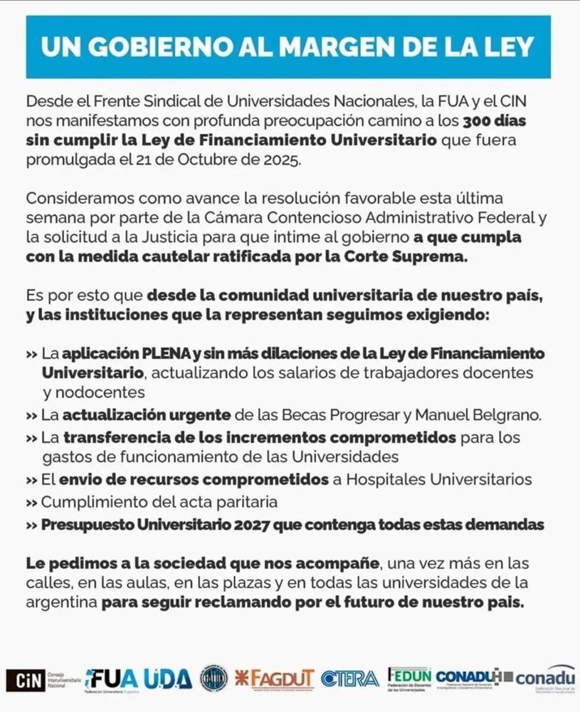 Universidades de Misiones van al paro este miércoles y reclaman el cumplimiento de la Ley de Financiamiento Universitario.