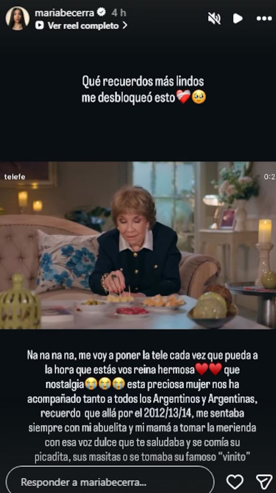 María Becerra recordó las tardes que compartía con su mamá y su abuela.
