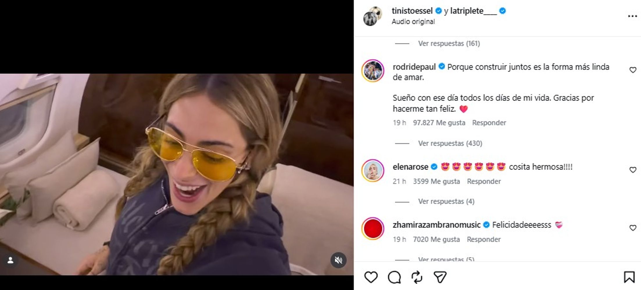 La tierna reacción de Rodrigo De Paul tras ver a Tini Stoessel probarse el vestido de novia: "Sueño con ese día"