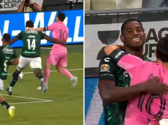 Es viral: el sentido abrazo de un exSan Lorenzo a Lionel Messi en plena jugada de ataque