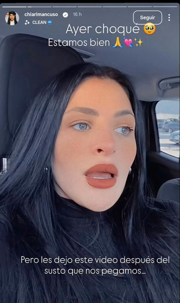 Chiara Mancuso contó que tuvo un accidente con su auto y mostró cómo quedó