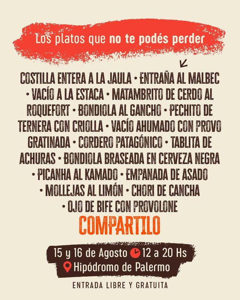 Los platos que recomiendan desde la organización.