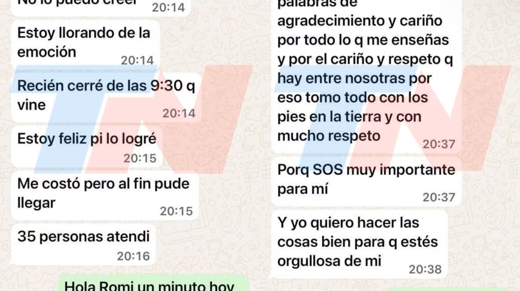 Chat entre Pitty y Romina