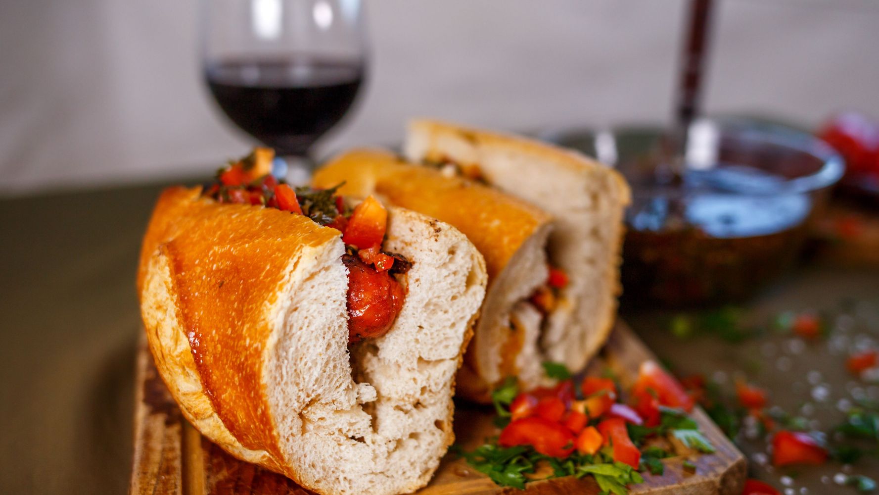 Choripán argentino.