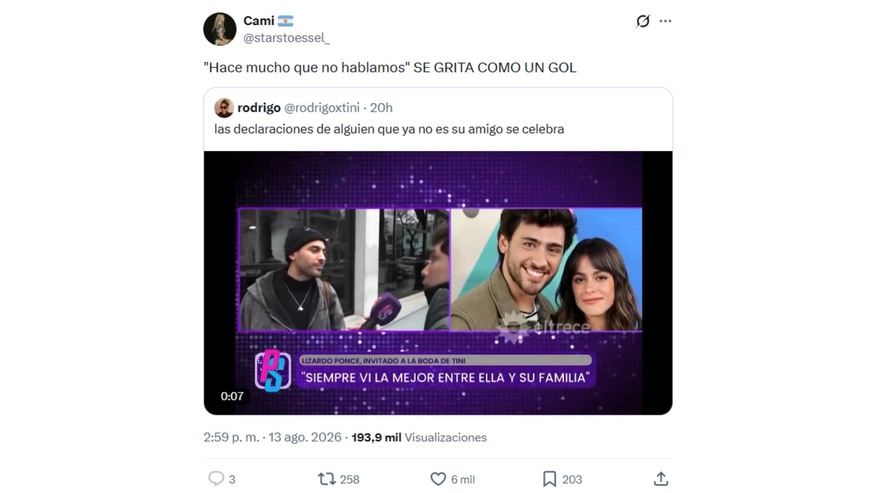 La frase que resonó entre los seguidores de Tini.