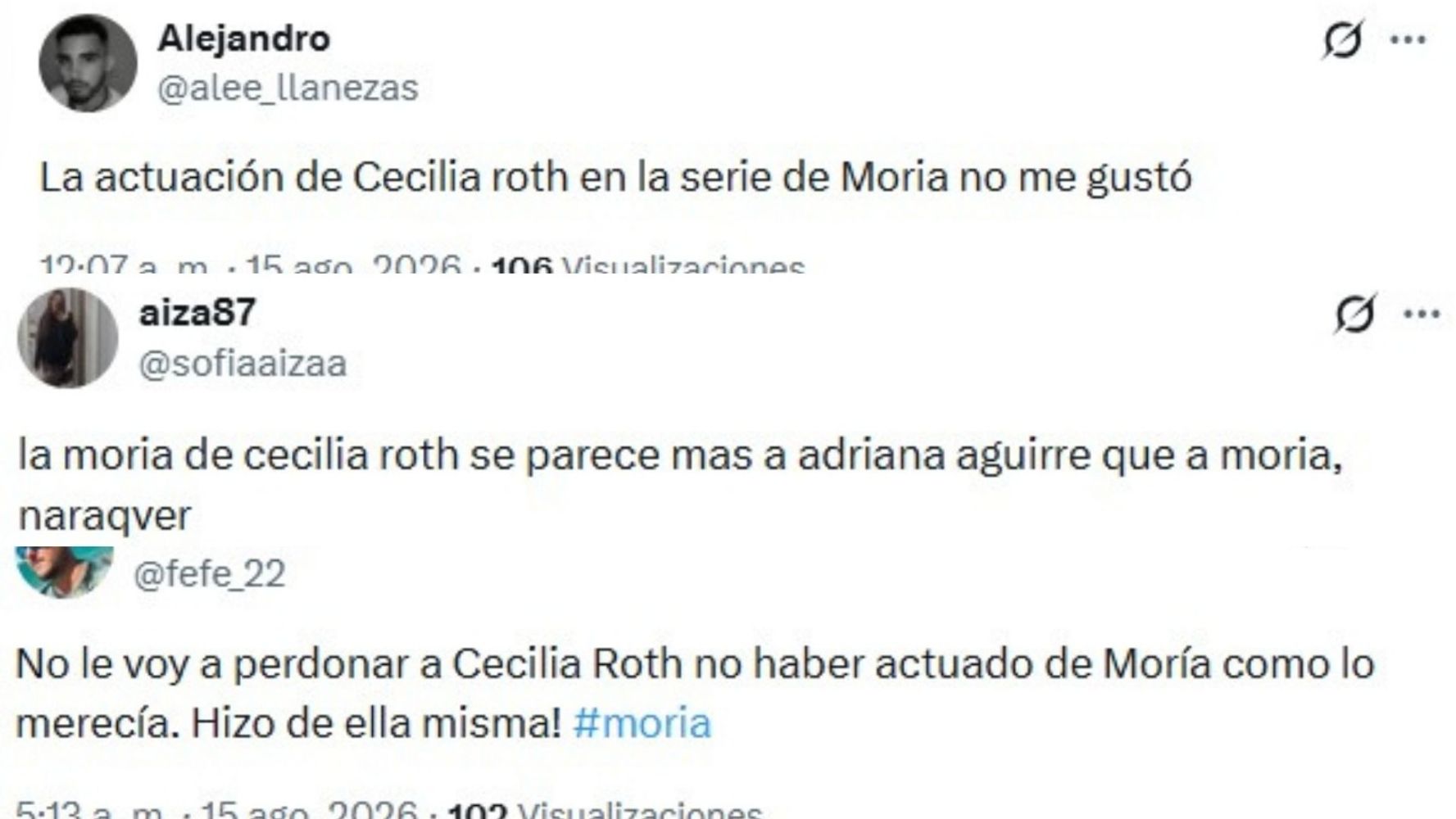 Cecilia Roth interpreta a Moria Casán en una de las etapas de su vida y su caracterización generó opiniones divididas entre los espectadores.