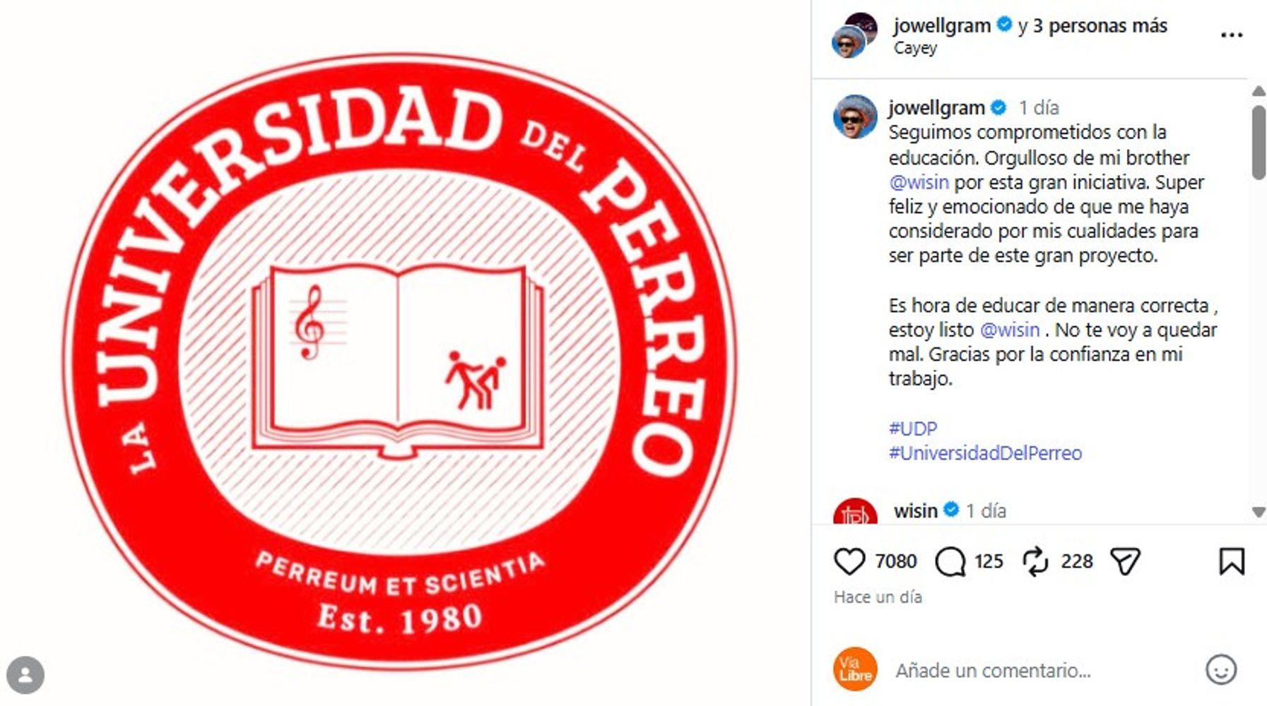 Wisin fundó la "Universidad del Perreo": sumó más de 500 mil inscriptos en 24 horas y explotaron los memes