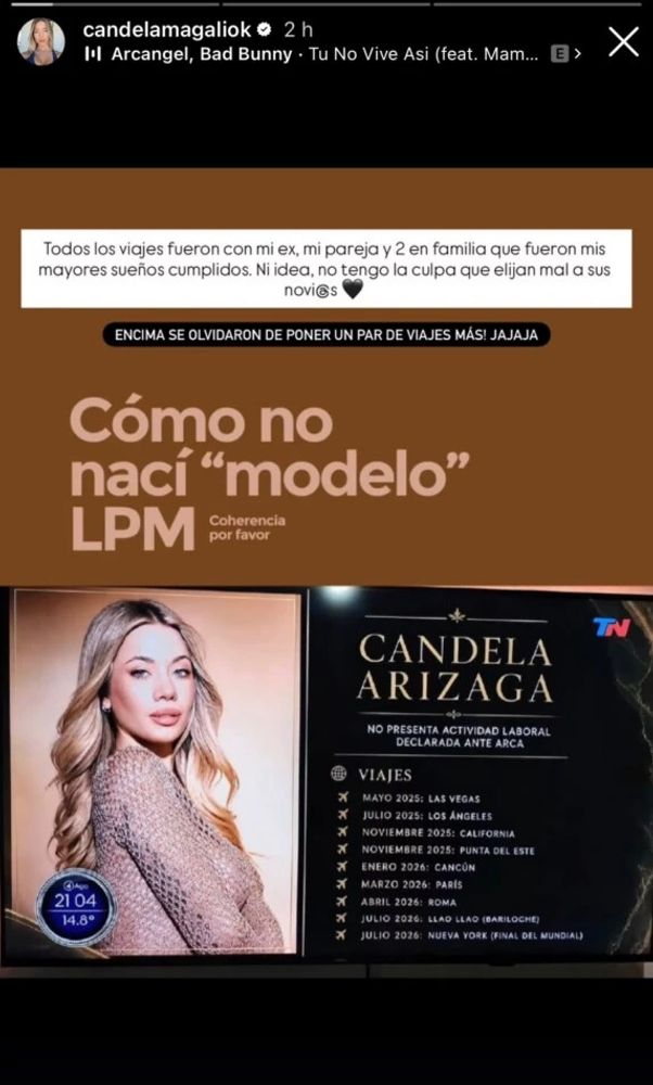 La sugestiva publicación de Candela Arizaga, ¿indirecta para Moyano?