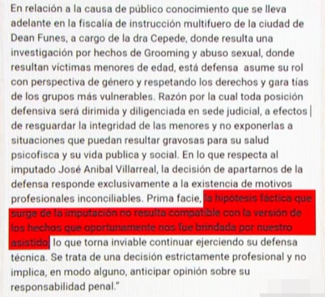 El comunicado del exabogado de Villarreal.
