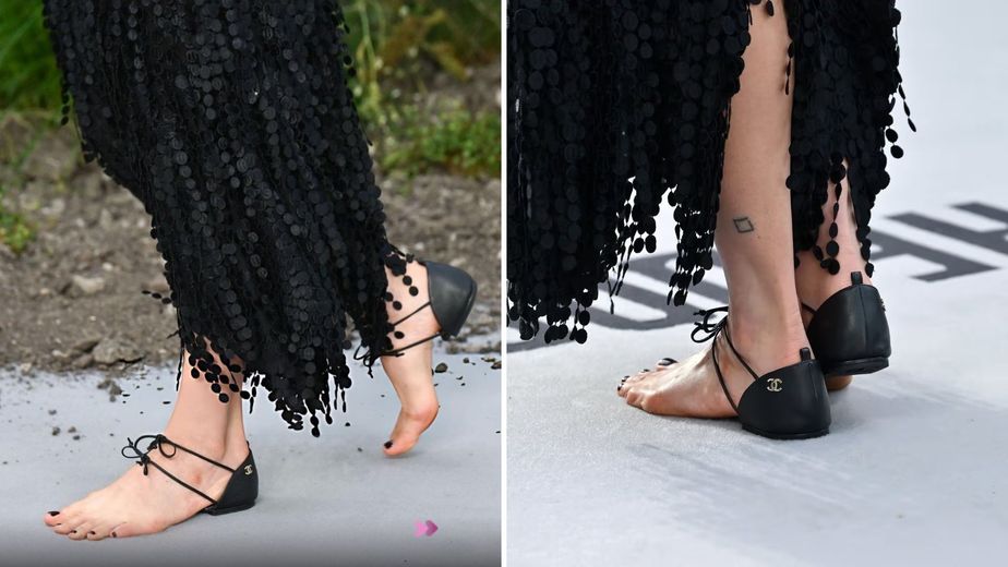 Chanel presentó unas sandalias sin suela y una famosa actriz se animó a usarlas: así se ven