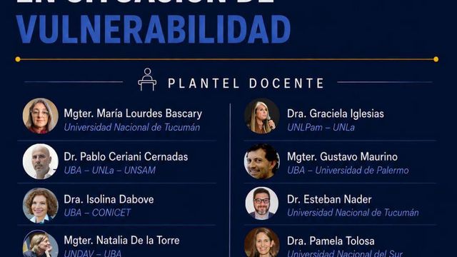 Dictado de la Diplomatura de Posgrado “Protección de grupos en situación de vulnerabilidad”,