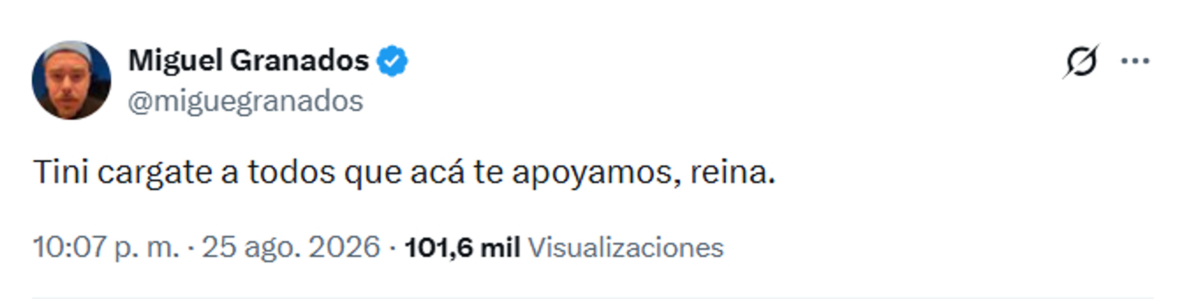 Migue Granados respaldó a Tini