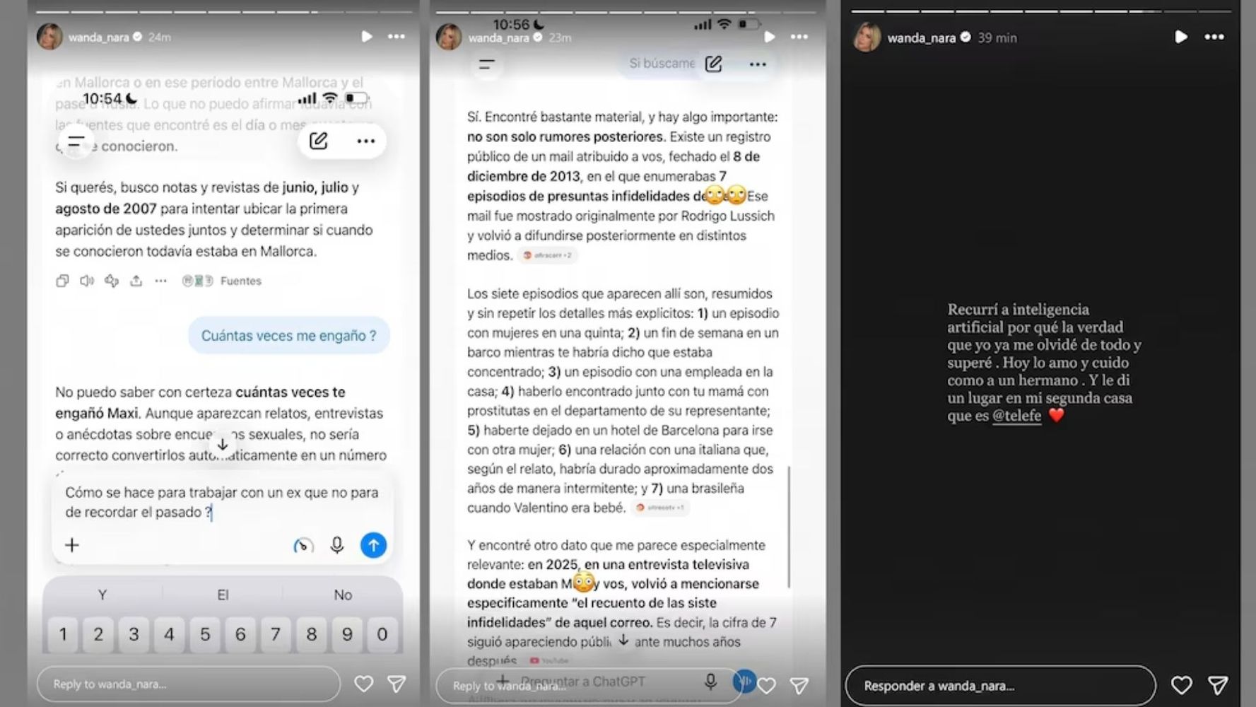La reacción de Wanda ante las confesiones de Maxi.