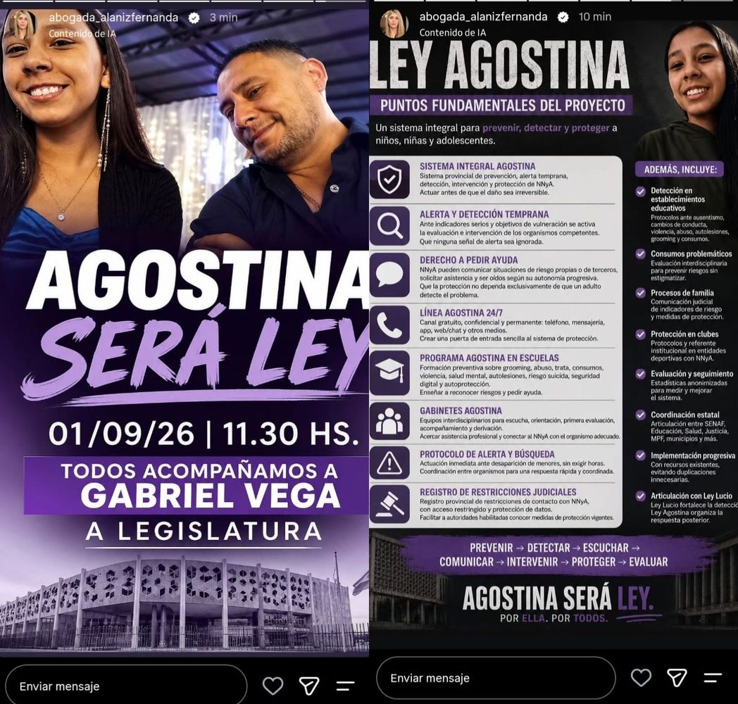 Propone una "Ley Agostina" en Córdoba.