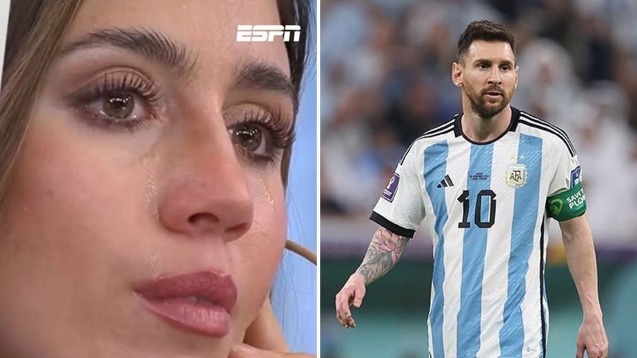 El llanto de Morena Beltrán tras el anuncio de Messi