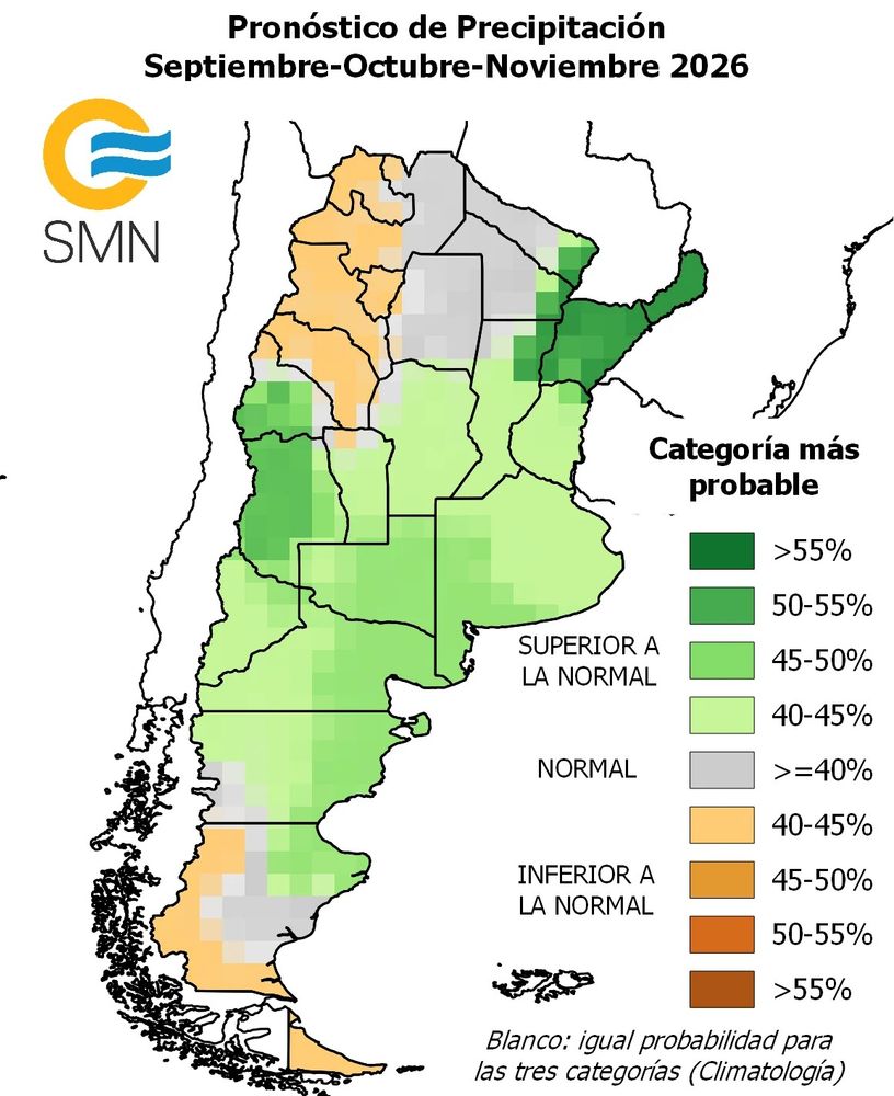 Clima en Córdoba para septiembre, octubre y noviembre de 2026.