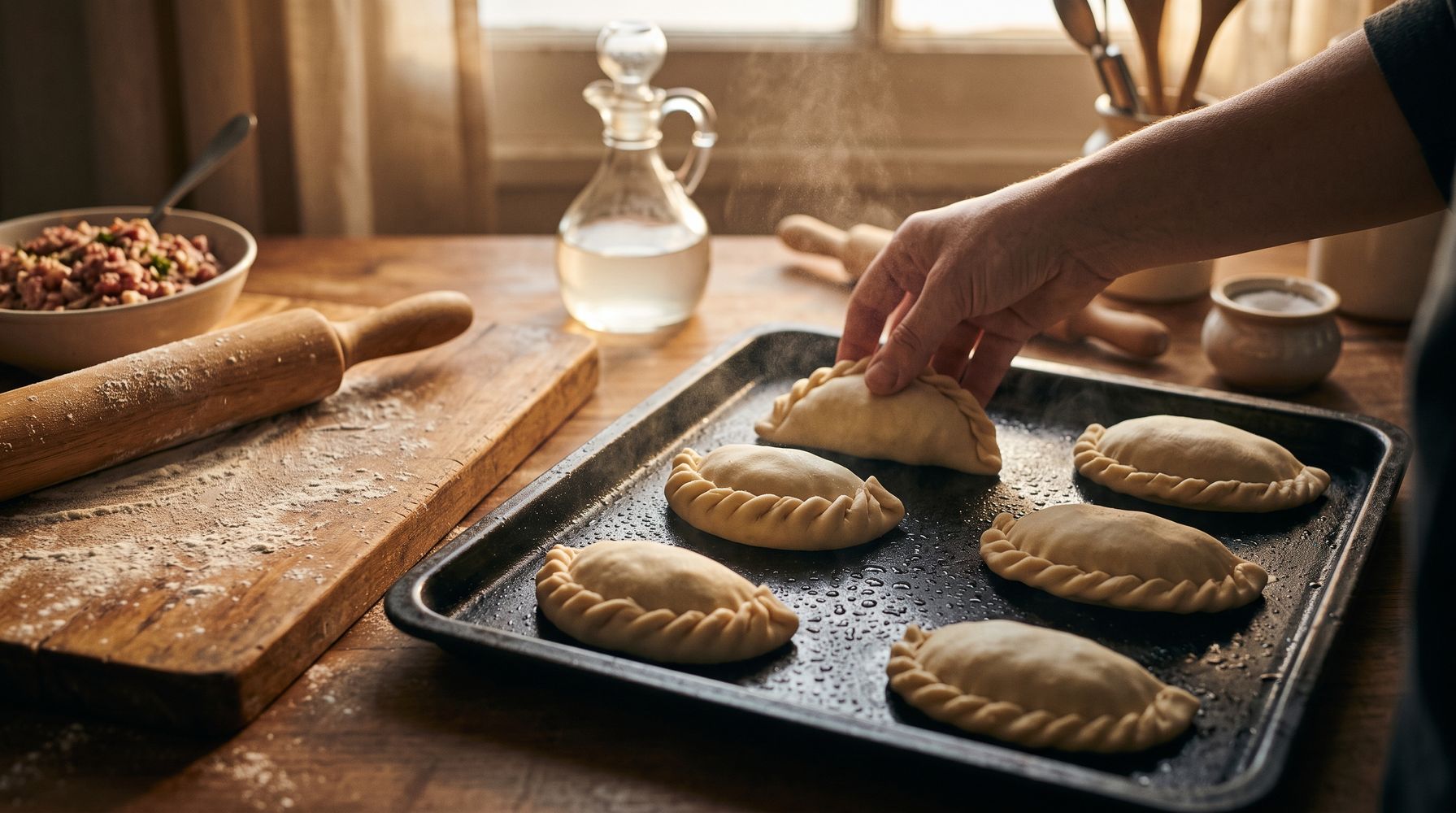 Rociar vinagre en la bandeja antes de cocinar las empanadas: para qué sirve y por qué lo recomiendan
