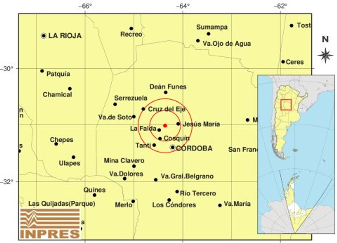 Sismo en Córdoba este jueves 3 de septiembre.