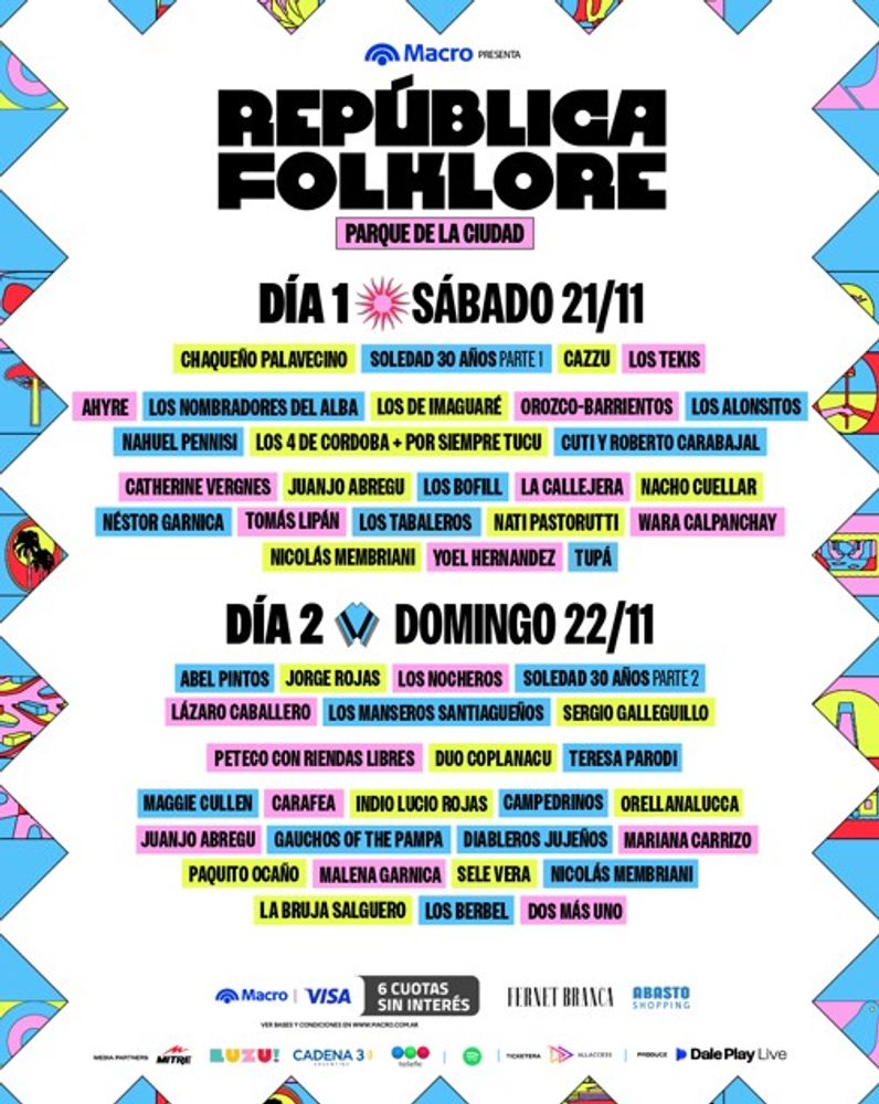 República Folklore 2026 confirmó su grilla día por día: precios de entradas y dónde comprarlas